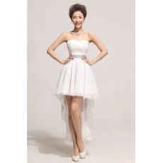 Asymmetric High-Low Chiffon A-Line Sweetheart Dresses for Summer Wedding