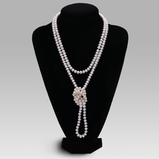 Elegant White 8 - 9mm Freshwater Off-Round Pearl Necklace