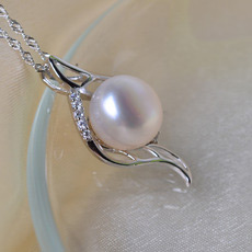 Discount White 11 - 12mm Off-Round Freshwater Natural Pearl Pendants