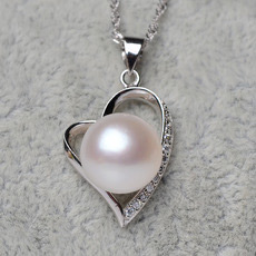 Inexpensive White 11 - 12mm Off-Round Freshwater Natural Pearl Pendants