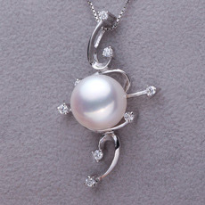 Stunning White Off-Round 10-10.5mm Freshwater Natural Pearl Pendants