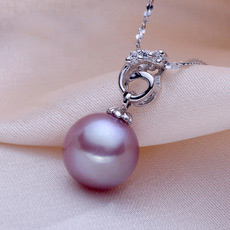 White/ Pink/ Purple Round 9.5-9.8mm Freshwater Natural Pearl Pendants