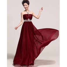 Sexy Halter Chiffon Floor Length Sheath/ Column Bridesmaid Dresses