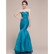 Custom Mermaid Sweetheart Floor Length Taffeta Evening/ Prom Dresses