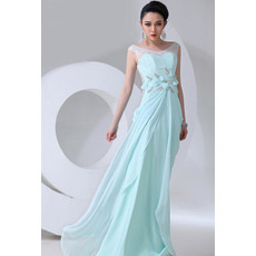 Discount Chiffon Sheath Scoop Floor Length Evening/ Prom Dresses