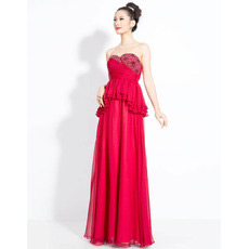 Sexy and Elegant Chiffon Sweetheart Column Floor Length Evening Dresses