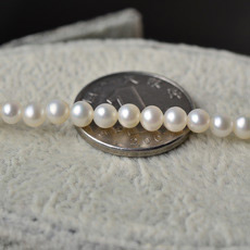 Inexpensive Classic White 3 - 4mm Freshwater Off-Round Pearl Necklaces