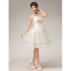 Informal A-Line Sweetheart Organza Short Beach Wedding Dresses