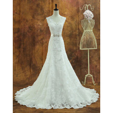 Vintage Organza Sweetheart Chapel Train A-Line Wedding Dresses