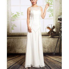 Affordable Sexy Chiffon Sheath Floor Length Wedding Dresses