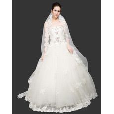 Custom Ball Gown Strapless Floor Length Organza Wedding Dresses