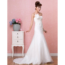 Discount Custom A-Line Sweetheart Brush/ Sweep Train Satin Dresses