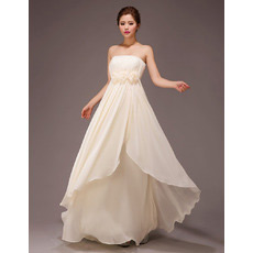 Inexpensive Strapless Empire Chiffon Floor Length Bridesmaid Dresses