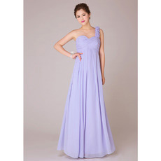 Discount One Shoulder Empire Chiffon Long Bridesmaid Dresses