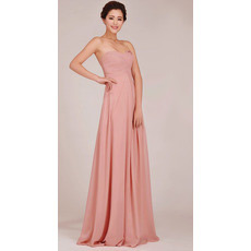 Elegant Sweetheart Chiffon Floor Length Empire Bridesmaid Dresses