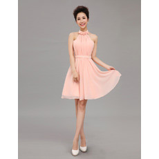 Inexpensive Elegant Halter Chiffon Short A-Line Cocktail Dresses