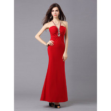 Custom Mermaid/ Trumpet V-Neck Satin Ankle Length Evening Dresses