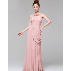 Lace Halter Column/ Sheath Ankle Length Evening Dresses for Prom