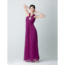 Custom Sexy Empire V-Neck Chiffon Floor Length Evening Dresses