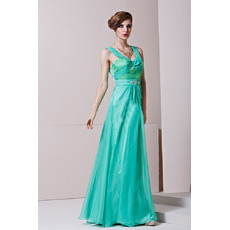 Sexy Sheath/ Column Round/ Scoop Floor Length Taffeta Evening Dresses