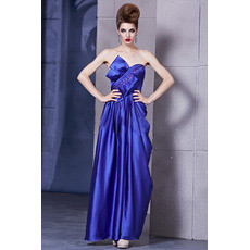 Satin Column/ Sheath Sweetheart Floor Length Evening Dresses for Prom