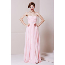 Affordable Chiffon Sweetheart Floor Length Column Evening Dresses