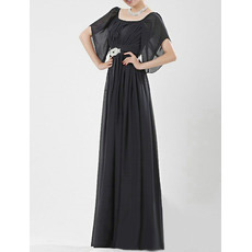 Cap Sleeves Chiffon Floor Length Mother of the Bride/ Groom Dresses