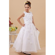 New Style Applique Ankle Length Satin First Communion Dresses