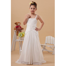 Custom Chiffon Sweep Train Sheath/ Column First Communion Dresses