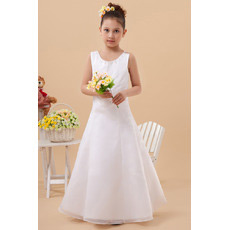 New Style A-Line Organza Satin Floor Length First Communion Dresses