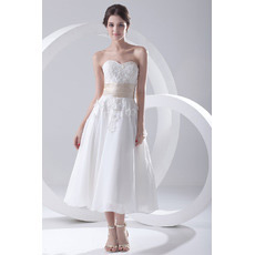 Discount Tea Length Sweetheart Chiffon Short Reception Wedding Dresses