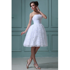 Casual Ball Gown Strapless Short Reception Wedding Dresses for Summer