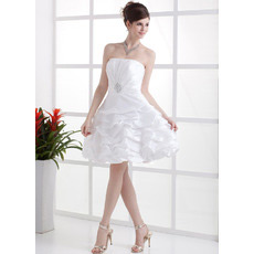Casual A-Line Strapless Short Reception Wedding Dresses for Summer