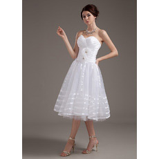 Discount Custom Sweetheart Organza Short Reception Wedding Dresses