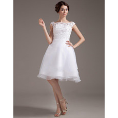 Affordable Custom A-Line Satin Short Reception Wedding Dresses