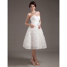 Discount Custom Sweetheart Floral Short Reception Wedding Dresses