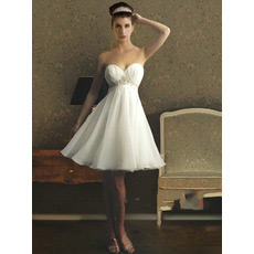 Affordable Casual Chiffon Sweetheart Short Beach Wedding Dresses