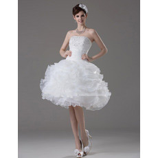 Casual Ball Gown Strapless Short Petite Wedding Dresses for Summer