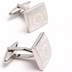 Elegant Square Lasering Pictures Tuxedo Shirt Cufflinks for Wedding