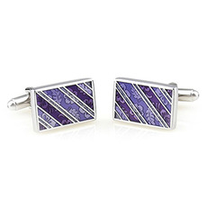 Vintage Purple Rectangle Men's Shirt Cufflinks with Gift Box