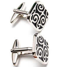 Discount Square Carved Mens' Cufflinks for Party/ Wedding/ Business