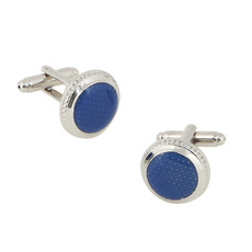 Stunning Round Blue Mens' Cufflinks for Party/ Wedding/ Business