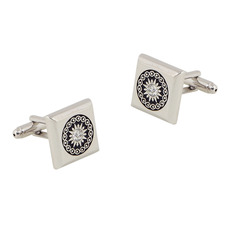 Square Carving Ornaments Mens' Cufflinks for Party/ Wedding/ Business