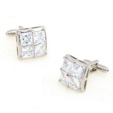 Elegant Square Swarovski Mens' Cufflinks for Party/ Wedding/ Business