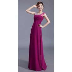 Custom Discount Elegant Chiffon Floor Length Evening Dresses for Prom