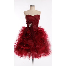 Discount Chic Sweetheart Short Organza Ruffle Homecoming Dresses