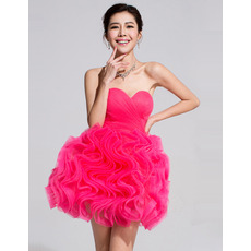 Discount Ball Gown Sweetheart Short Ruffle Homecoming/ Party Dresses