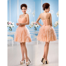 Discount Stylish A-Line Sweetheart Short Tiered Homecoming Dresses