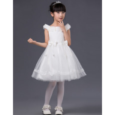 Off-the-shoulder Short Satin Organza First Communion Dresses