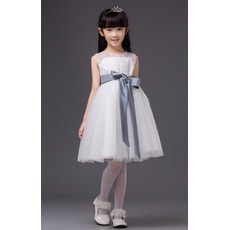 Short Lace First Communion Dresses with Sashes